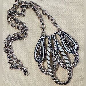 Carolyn Pollack Sterling Silver Ornate Filigree & Twisted Rope Necklace
